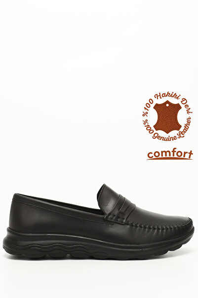 GÖNDERİ(R) Neformální pánské boty z pravé kůže s kulatou špičkou v černé barv...