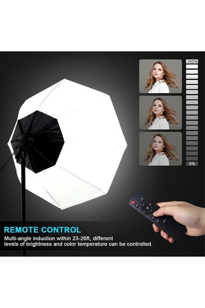 glanfen Photography Softbox Lighting Kit with 380W 3 Colors Remote LED Bulbs,Soft Boxes and Carry Bag