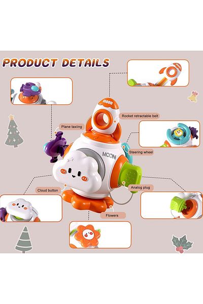 COOYA 6-in-1 Montessori Toys,Toddler Busy Board,Smooth Edges,Burr-Free,Safe & Lightweight,for Babies Gift