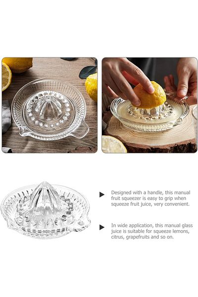 COOYA Manual Glass Citrus Juicer,Portable,Easy to Clean,Pointy Design,Super Smooth Results,16x6 cm