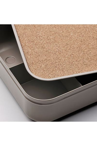 IKEA HARVMATTA Box with Compartments, Dark Grey-Beige, 24x18x6 cm – Stylish & Organized