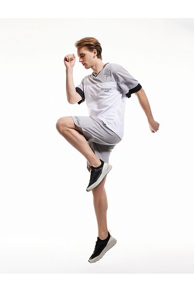 Koton New Season Waist Lace-Up Printed Pocket Detailed Oversize Sports Shorts