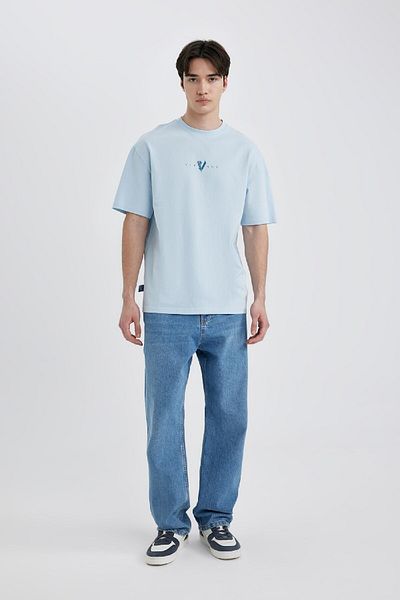 DeFacto Tricou Vikings Confortabil - Mâneci cu mâneci decupate cu gâtul rotund, legat la spate
