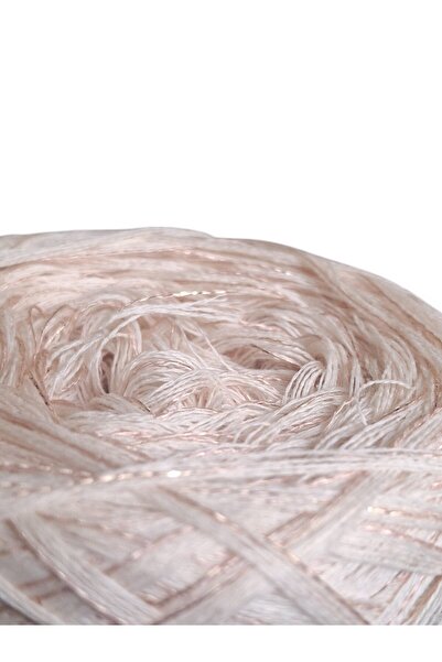 Ece Örgü Tasarım Atölyesi Avorio 5 στρώσεις κρέμα χρώματος βαμβακερό με χρυσό glitter μείγμα πλεξίματος χειρός