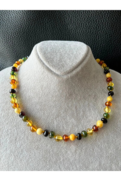 NİSSBEBE SERTİFİKALI ORİJİNAL YETİŞKİN  KEHRİBAR KOLYE