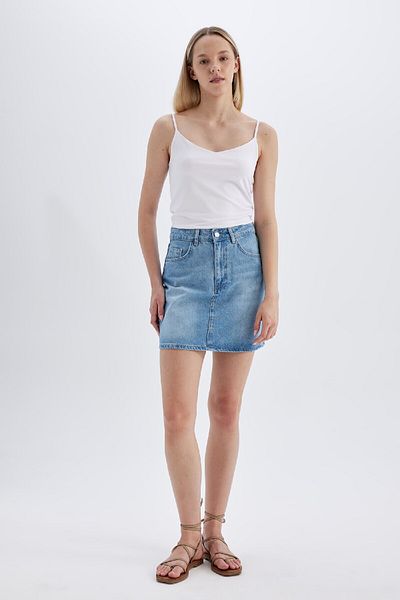 DeFacto Jeans-Minirock, Modell B9864AX24SM, normale Passform
