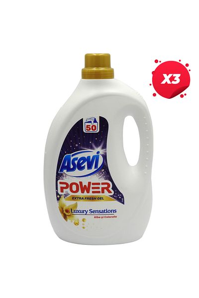 ASEVI X3 - ASEVI DETERGENT LICHID 2.5L POWER LUXURY SENSATION 50SPALARI