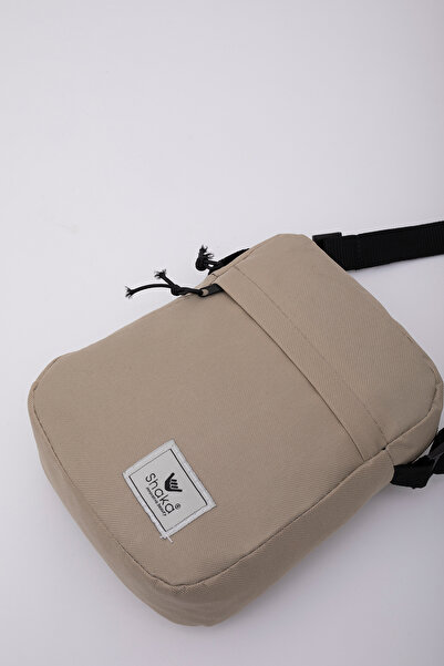 SHAKA Beige U12 2 Compartment Zippered Adjustable Cross Strap Waterproof Women's Shoulder Bag B:20 Width:18 G: