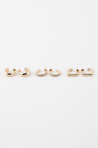 DeFacto Gold-Ohrringe für Damen, 3er-Set – B7723axns
