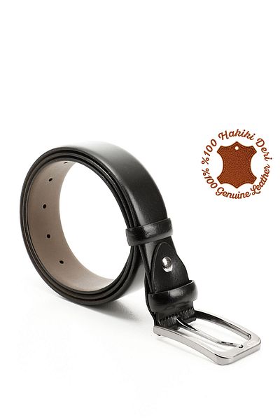 GÖNDERİ(R) BLACK Gön Genuine Leather Men's Belt 13450