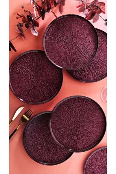 es home collection Es Home Teo Mürdüm 6 Parça Pasta/Tatlı Seti