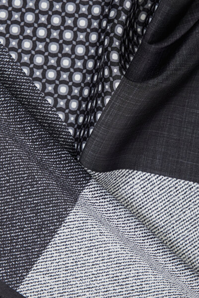 ALTINYILDIZ CLASSICS Чоловіча чорно-сіра хустинка з візерунком