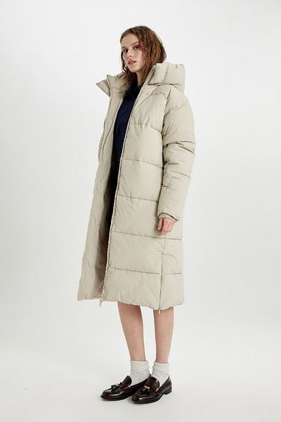 DeFacto Wasserabweisender langer Parka-Mantel mit Kapuze und Reißverschluss – C0486ax23wn