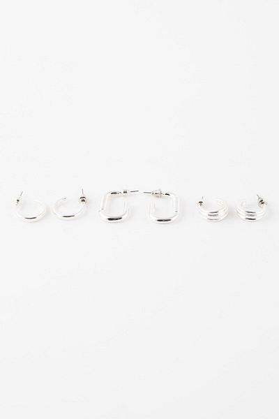 DeFacto Silver Earrings Set of 3 Women - B7824Axns