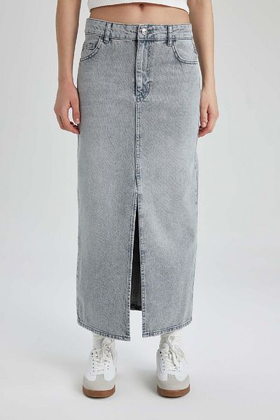 DeFacto Long Fit Slit Long Length Jean Skirt B9847ax24sp