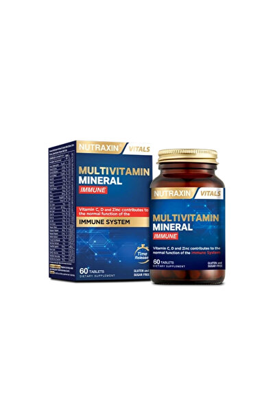 Nutraxin Multivitamin Mineral Immune Complex 60 Tbl - Magnezyum, C, D, Zinc, Demir, B12, Kolin, İyot