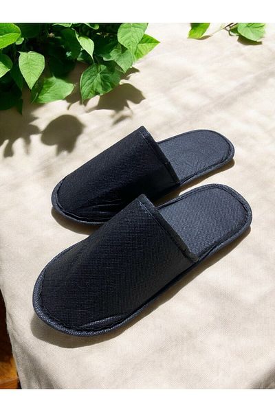Chochili Black Tela Luxury Hotel Slippers (Pair of 10)