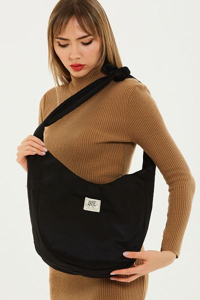 SHAKA Geantă de umăr neagră U48, model casual, din pânză, zilnic, cu curea de legare reglabilă U:2