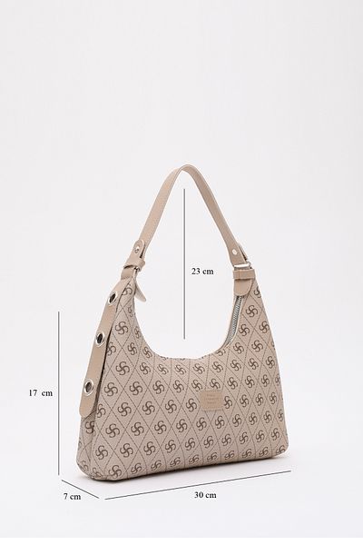 SHAKA Monogram Printed Mink Shk82 Baguette Model Single Compartment Women's Faux Leather Hand and Shoulder Bag