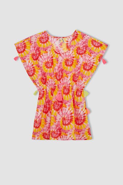 DeFacto Φόρεμα παραλίας για κορίτσια με σχέδιο Batik - C1364A824SM