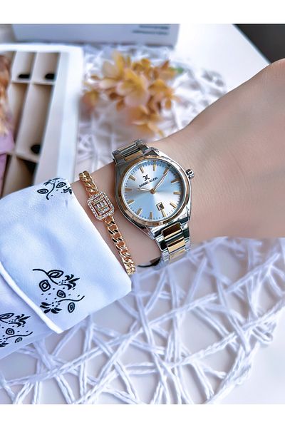 Daniel Klein Retro Tiny Case DanielKlein Steel Cord 30 Mt Water Resistant Women's Wristwatch + Bracelet BDK.1.13623