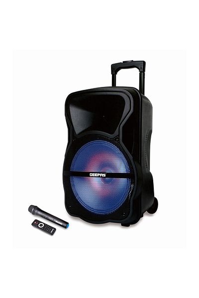Geepas Portable & Rechargeable Proffessional Speaker- Wireless Microphones, 1800mAh Battery|GMS8568
