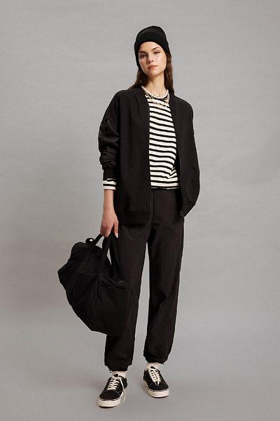 DeFacto Oversize Bomber Coat - College Collar with Plain Zip Pocket C1819Ax24Sp