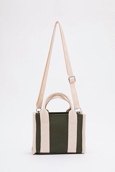 SHAKA Khaki Green Mini Hand, Arm and Shoulder Bag - Adjustable Strap, Zipper and Lined, Shk137 Canvas Fabric