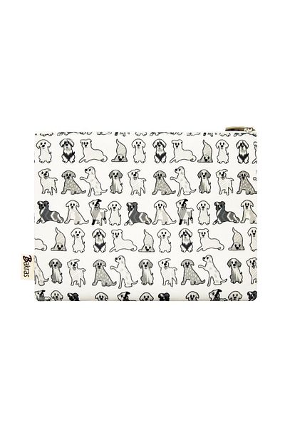 Bakras Чанта за грим с шарка на кучета Brave Paws - портфолио и клъч 24см x 19см