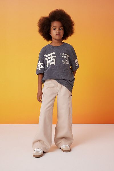 DeFacto Cargo-Jeanshose mit weitem Bein und weitem Bein für Mädchen C0451a824sp