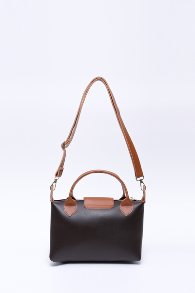 SHAKA Brown-Tan Shk135 Faux Leather, Single Compartment, Double Strap Hand, Arm and Cross Shoulder Bag