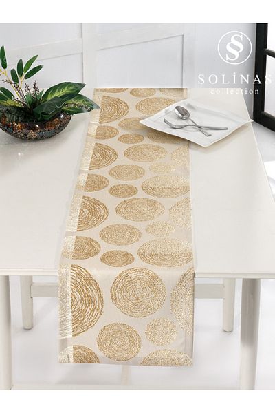 Solinas Collection Ψηφιακό τυπωμένο Golden Yellow-coffee Runner