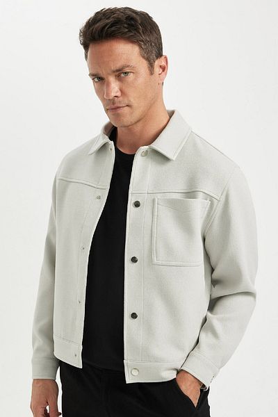 DeFacto Μπουφάν Polo Collar Comfortable Cut - με τσέπες και επένδυση C0620ax24sp