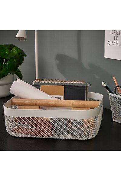 IKEA RISATORP Basket with compartments, white, 33 x 24 x 11 cm