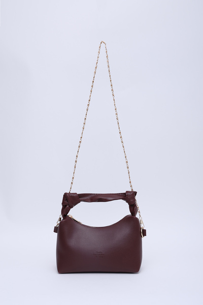 SHAKA Burgundy Shk24 Geantă de mână și de umăr din piele moale originală cu d...