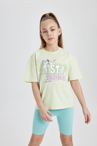 DeFacto Girl's Looney Tunes Relax Fit Crew Neck Short Sleeve T-Shirt C0144a824sm