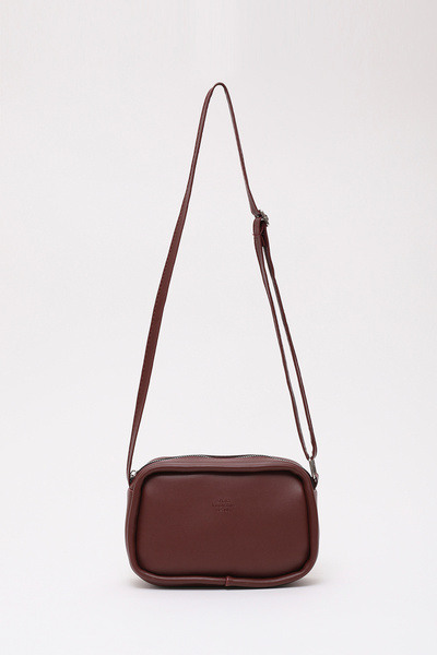 SHAKA Bordo Shk62 Tek Bölmeli Suni Deri Ayarlanabilir Askılı Fermuarlı Çapraz...