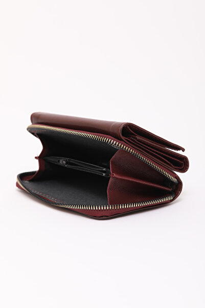 SHAKA Burgundy Shk204 Faux Leather 13 Compartments, Card Holder, Paper and Coin Compartment Snap Wallet