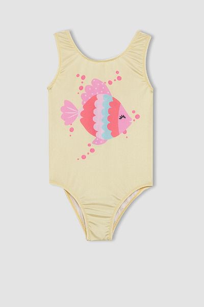 DeFacto Gemusterter Badeanzug für Baby-Mädchen - C0789A524SM