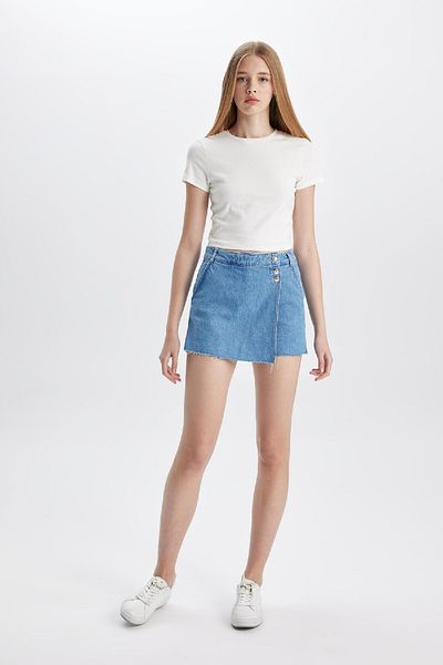 DeFacto Fusta pantaloni scurți din denim cu talie înaltă C0698axnm28mc