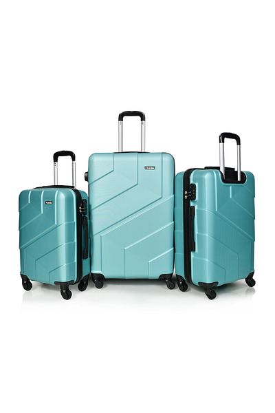WAVES Murano 3 Piece Unisex Luggage Set in Turquoise, 28" - 24" - 20"