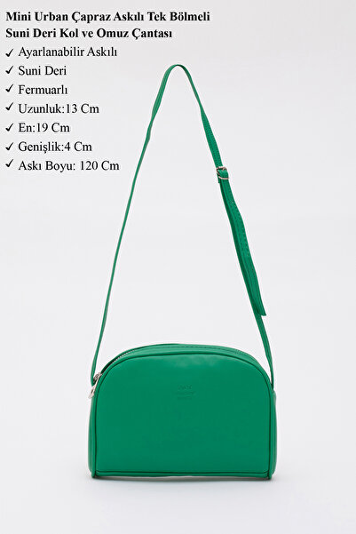 SHAKA Grass Green Shk25 Mini Urban Cross Strap Single Compartment Faux Leather Handle and Shoulder Bag