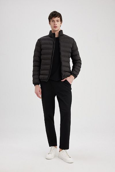 DeFacto Slim Fit εποχιακό παλτό Slim fit Stand γιακά με τσέπη με φερμουάρ B9782ax24sp