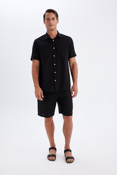 DeFacto Relax Fit Linen Mixed Summer Bermuda Σορτς C1125ax24sm