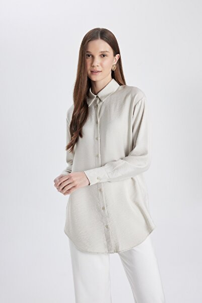 DeFacto Relaxed Cut Long Sleeve Shirt Tunic - Tycmmtkkun 170912443971634