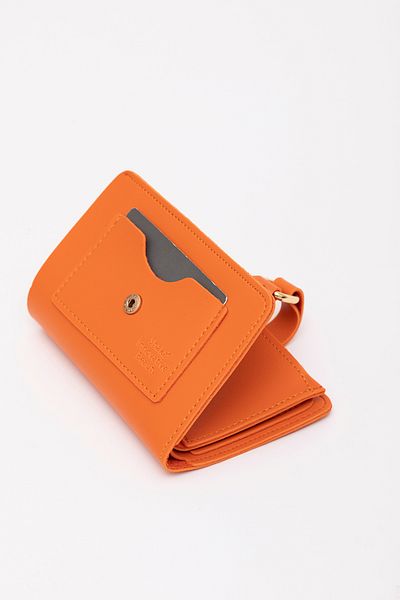 SHAKA Orange Shk66 Stylish Wallet with Drop Buckle, Snap Fastener Front Pocket, Coin and Paper Money Compartment, Card Holder