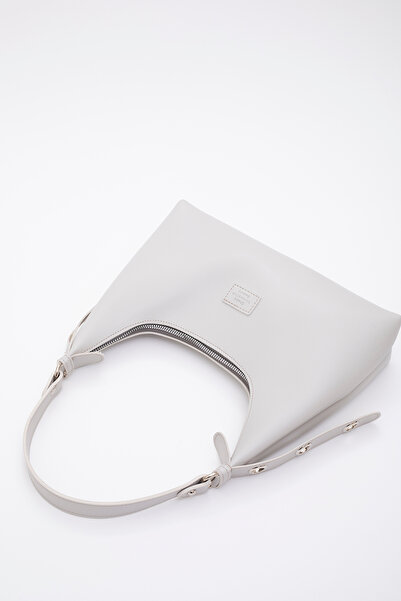 SHAKA Gray Shk82 Baguette Model Single Compartment Women's Faux Leather Arm and Shoulder Bag L:17 E:36 W:7