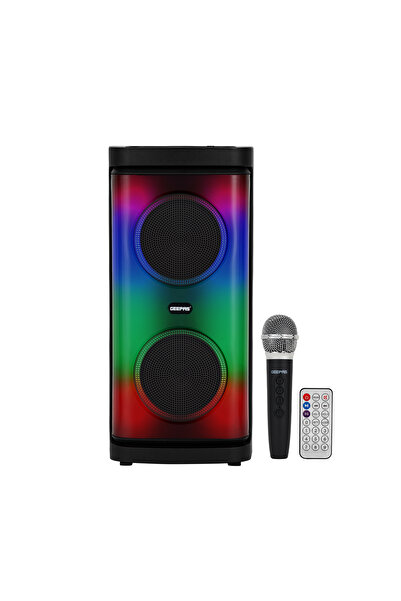 Geepas مكبر صوت محمول قابل لإعادة الشحن، مزود بإضاءة RGB، ومدخل USB، وTF، وTWS، وراديو FM | 20000 واط PMPO | GMS11193