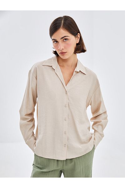 LC Waikiki Plain Long Sleeve Oversize Women's Shirt