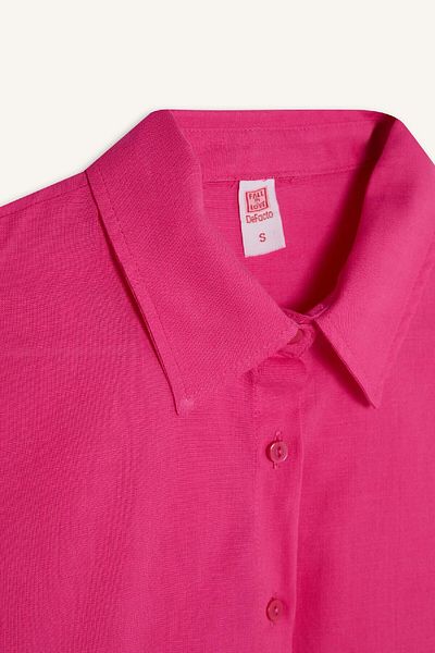 DeFacto Regular Fit Cotton Beach Shirt-Fall in Love W8241Az24Sm